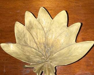 Virginia Metalcrafters Brass Sage Leaf Dish - Model 3-49