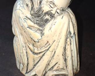 Carved Ivory Netsuke of a Sleeping Sage (Li Bai)