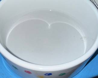 Ceramic Pet Bowl with Colorful Paw Prints