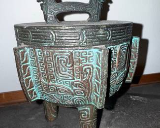 James Mont Style Bronze Tripod Ding Vessel Replica