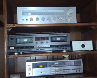 Vintage Audio Component System: Sherwood S-7250 Receiver, Technics RS-TR355 & RS-M234X Cassette Decks