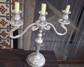 International Silver Company "Heritage" Silver-Plated 3-Light Candelabra