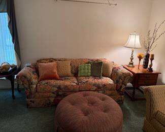 Floral Couch, ottoman like new