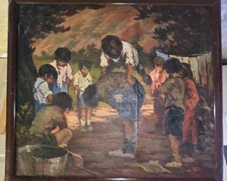 Large Julio Timon Spanish painting.