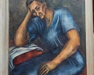 Large WPA era oil. Reminds me of Francis De Erdely. No signature...