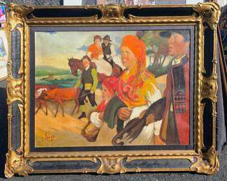 1950s European oil. Signed L. Cherboux