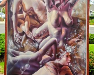 Large contemporary nuses. Acrylic on canvas.