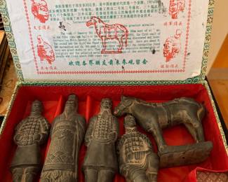 Vintage Chinese Terracotta Warrior replica box set