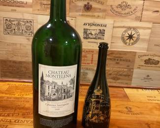 1998 Chateau Montelena & Champagne Duval Leroy empty bottles