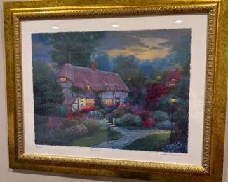 Andrew Warden Signed English Cottage Lithograph