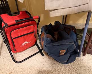High Sierra Cooler/Chair combo; Vintage canvas large duffel