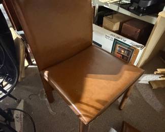 vintage MCM leather dining side chairs