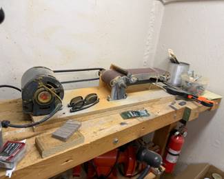 Vintage stationary belt sander