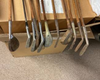 antique hickory wood shaft golf clubs