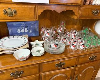 Vintage Christmas holiday glassware