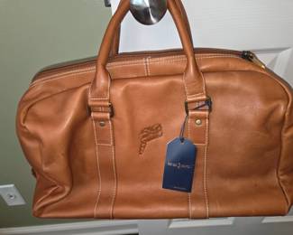 Links Kings Tartan Leather duffel bag