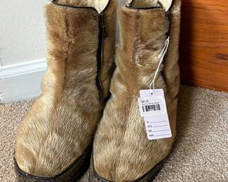Vtg Fur Winter Boots 
