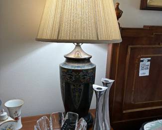 John Widdicomb Side Table, Candlestick Holders 