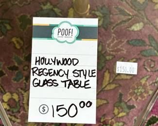 Hollywood Regency Style Glass Table