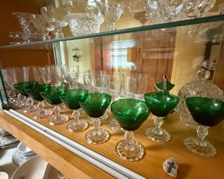 Anchor Hocking Forest Green Boopie champagne sherbet glasses
