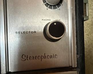 vintage Voice of Music (V-M) Model 382 MCM portable stereophonic record player