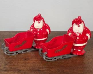 Vintage Santa and Sleigh Figurines