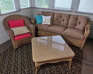Woven Wicker Furniture Set With Cushions