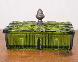 Indiana Glass Pressed Glass Cigarette Box