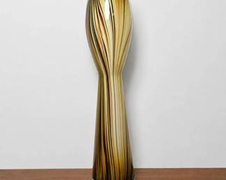 Blown Glass Vase With Swirl Pattern