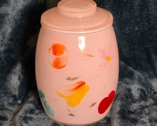 Hand-Painted Ceramic Lidded Jar