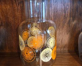 Pyrex Glass Pitcher with Citrus Design