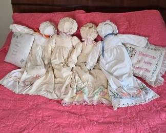 Cloth Dolls With Embroidered Dresses