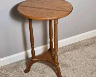 Wooden Side Table with Turned Legs