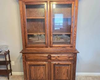 Solid Oak Hutch with Glass Doors