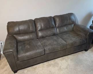 Dark Gray Upholstered Sofa, 88 Inches Wide