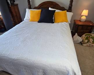 Queen Wood Headboard Bed With Mattress