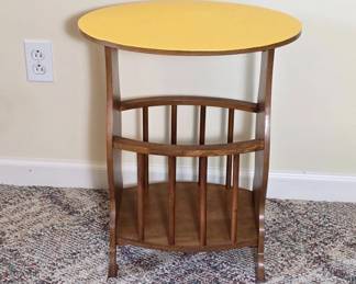 Yellow-Topped Wooden End Table