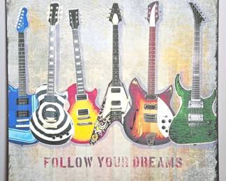 Canvas Artwork Featuring Electric Guitars