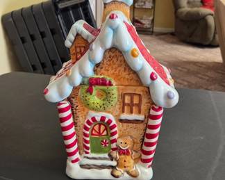 Ceramic Gingerbread House Cookie Jar