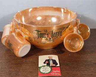 Fire-King Tom & Jerry Punch Bowl Set