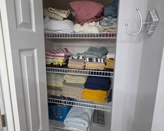 Contents of Closet Including Linens