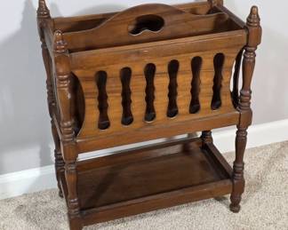 Walnut Wooden Magazine Rack