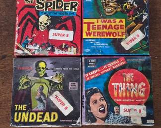 Super 8 Horror Film Reels With Boxes