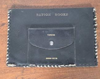 Black Leather Ration Book Holder