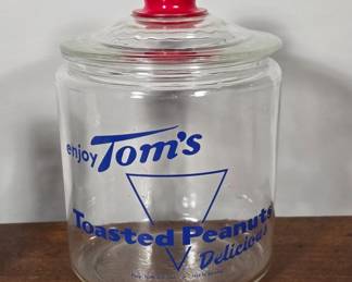 Tom's Toasted Peanuts Glass Jar