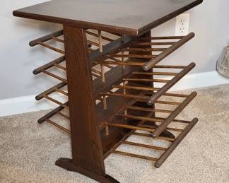 MCM-Style Table With Magazine Rack