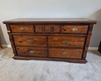 Wood Dresser With Brass Hardware