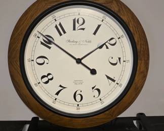 Sterling & Noble Wall Clock with Oak Frame