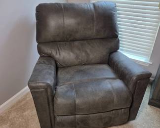 Recliner Armchair in Dark Gray Upholstery