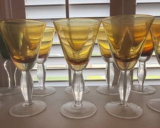 Southern Living Arlington Amber Wine Goblets